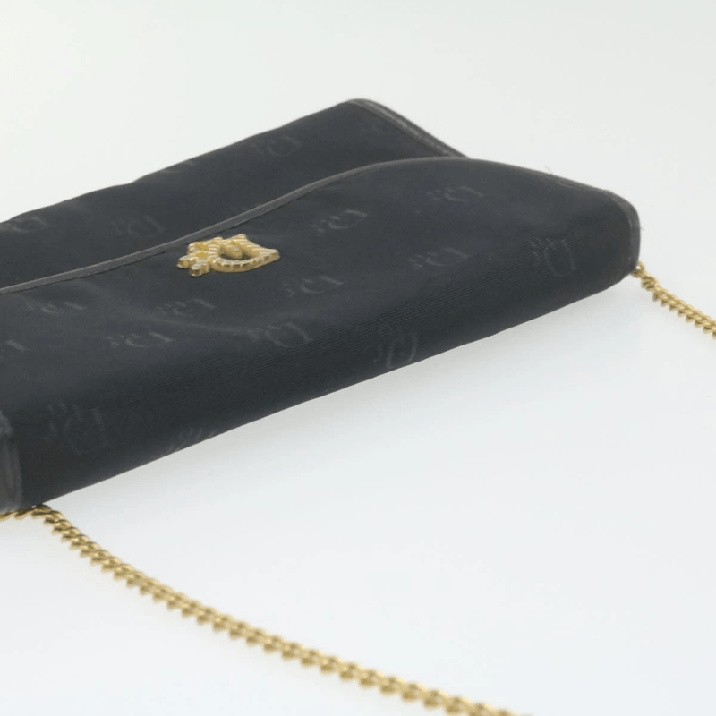 CHRISTIAN DIOR Chain Shoulder Bag Black Canvas Auth 21499 MW2753 - Cap N Wrap