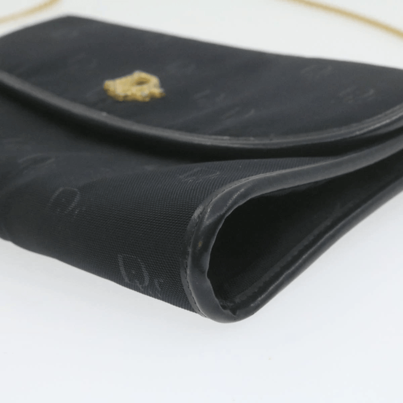CHRISTIAN DIOR Chain Shoulder Bag Black Canvas Auth 21499 MW2753 - Cap N Wrap