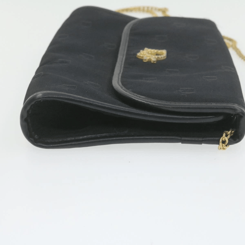 CHRISTIAN DIOR Chain Shoulder Bag Black Canvas Auth 21499 MW2753 - Cap N Wrap
