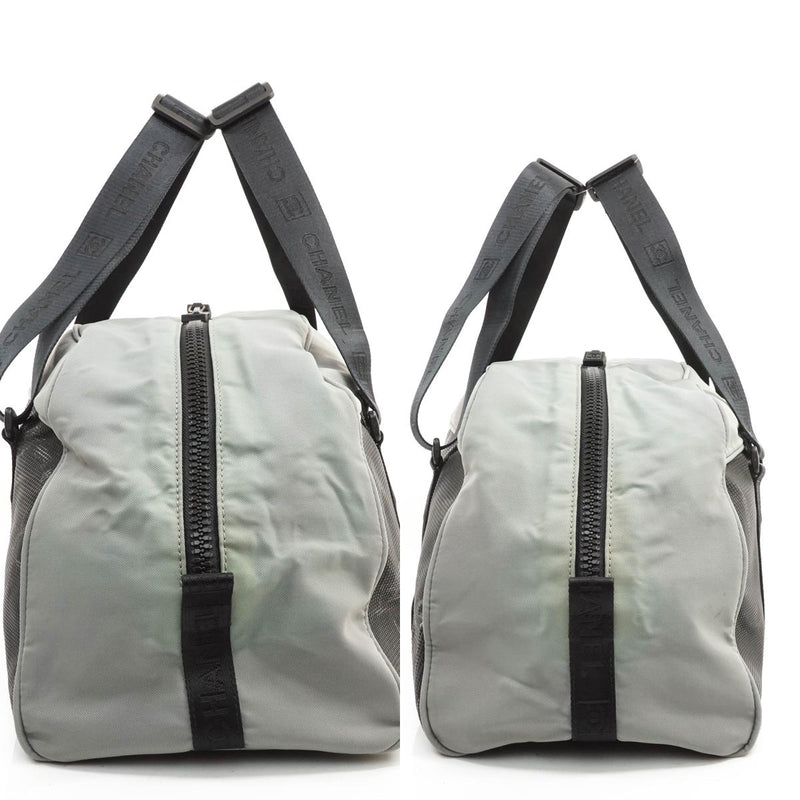 Chanel Boston Bag Nylon Gray