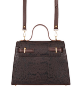 Cross-Body Crocodile Bag With Top-Handle