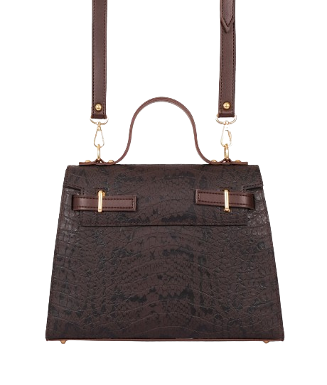 Cross-Body Crocodile Bag With Top-Handle
