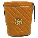 Gucci Bucket Marmont Gg Torchon Mini Brown Leather Shoulder Bag