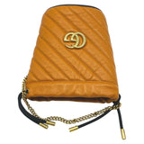 Gucci Bucket Marmont Gg Torchon Mini Brown Leather Shoulder Bag