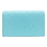 Gucci Chain Guccissima Bow Blue Signature Leather Shoulder Bag