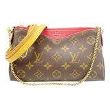 Louis Vuitton Pallas Clutch Cerise Red Monogram Canvas Cross Body Bag