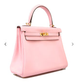 Hermes Kelly bag 25 Retourne　Rose sakura Swift leatherGold hardware