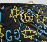 Gucci Marmont GG Ghost Black Leather Quilted Chain Crossbody Bag