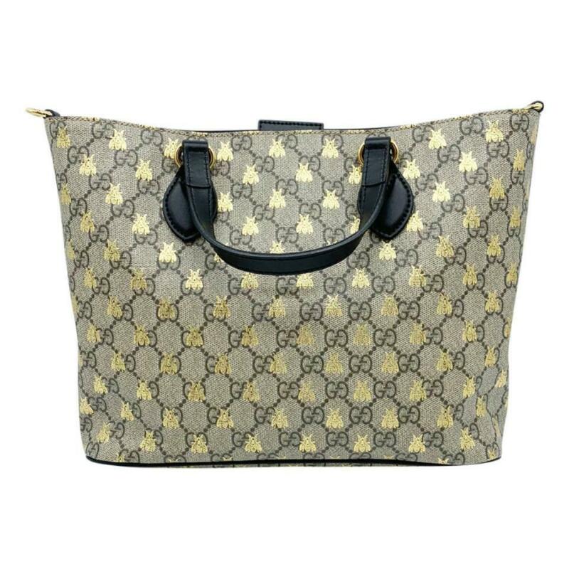 Gucci Bag New Gg Supreme Bees Beige Coated Canvas Tote