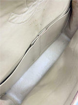 Chanel Double Flap Medium Chain Beige Leather Shoulder Bag
