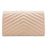 Saint Laurent Chain Wallet Grain De Poudre Matelasse Chevron Medium Monogram Pink Leather Shoulder Bag