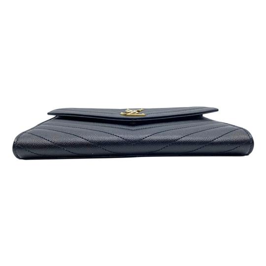 Saint Laurent Envelope Clutch Monogram Black Leather Wristlet