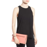 Valentino Clutch Rockstud Flap Pink Leather Wristlet