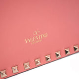 Valentino Clutch Rockstud Flap Pink Leather Wristlet