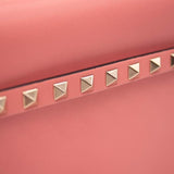 Valentino Clutch Rockstud Flap Pink Leather Wristlet
