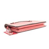 Valentino Clutch Rockstud Flap Pink Leather Wristlet